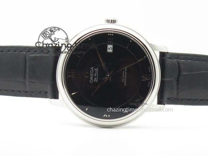 0113 De Ville MK 1:1 Best Edition SS Black Dial On Black Leather Strap A HighQuality 8261